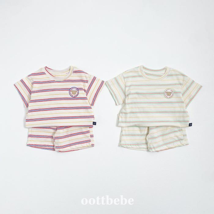【80-120】韓國童裝 oottbebe 夏季商品 條紋套裝