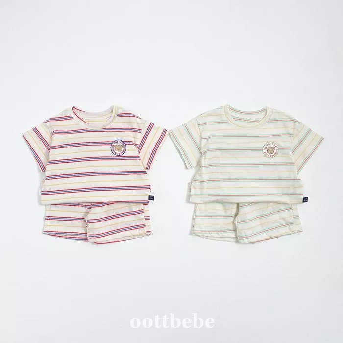 【80-120】韓國童裝 oottbebe 夏季商品 條紋套裝