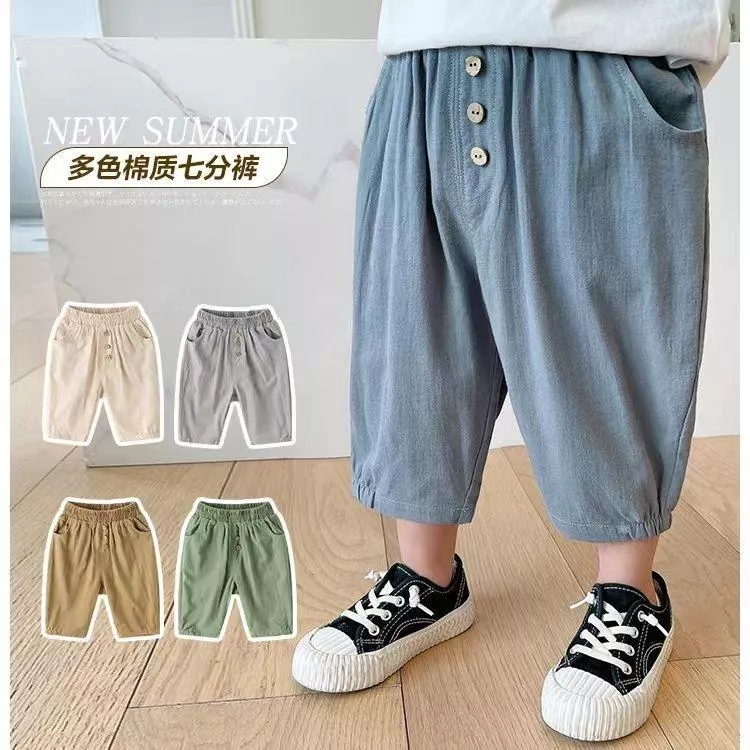 男童韓版休閒7分褲_四色