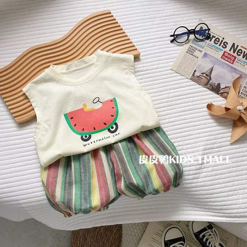 男童夏季西瓜背心套裝