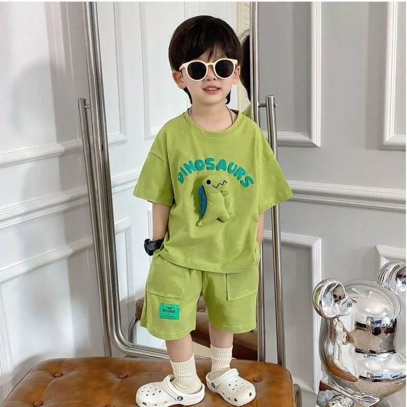 帥氣男童恐龍休閒套裝