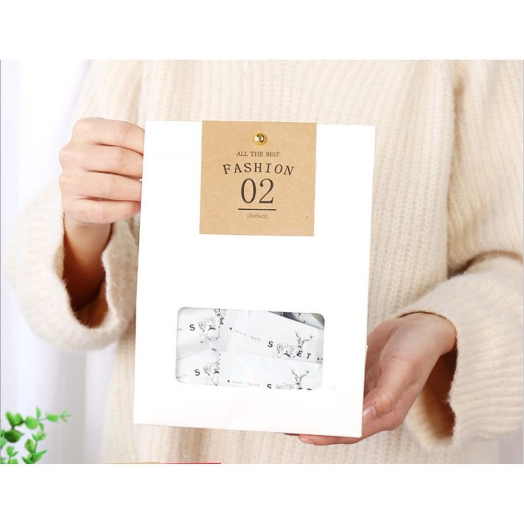 Amy烘焙網:10入/日式開窗手提袋餅乾牛扎糖袋/牛扎酥/雪花酥/牛軋糖瑪德蓮鳳梨酥蛋糕餐盒/包裝手拿袋