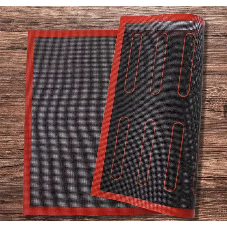 Amy烘焙網:藍點40x30直角18連閃電泡芙沖孔耐高溫沖孔墊/silpain型烤墊/42公升烤箱適用