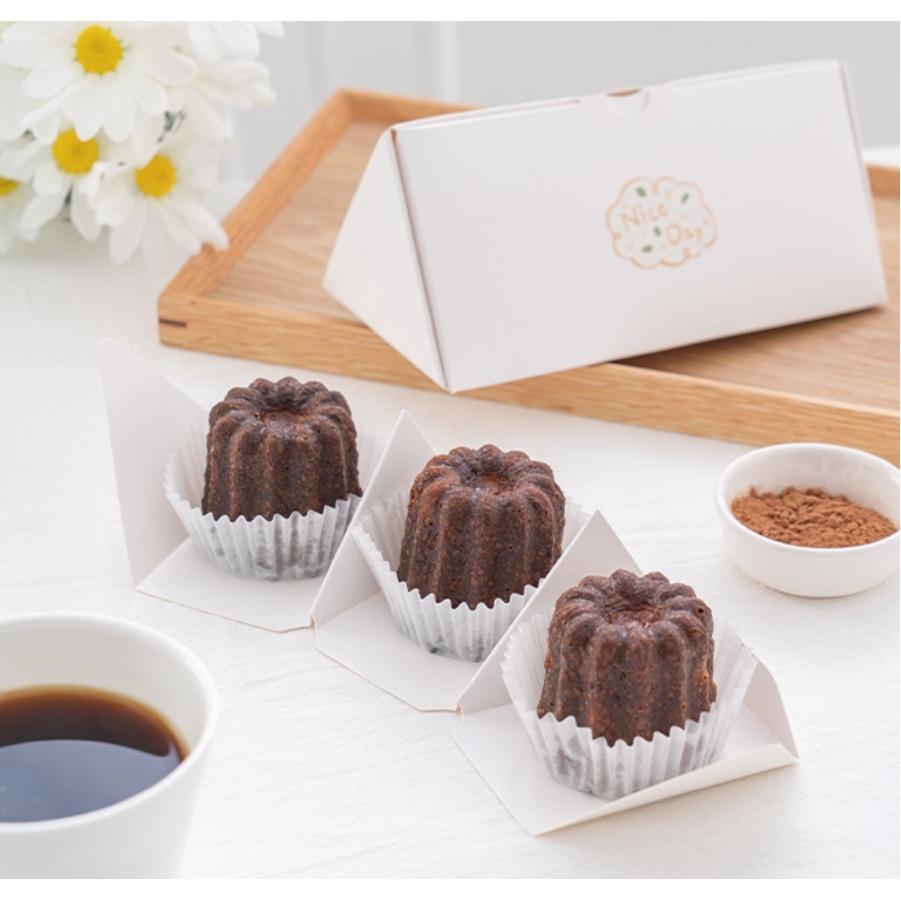 Amy烘焙網:5入/日系簡約包裝盒3粒/6粒白色可露麗包裝盒/小蛋糕盒/三角可麗露包裝盒/可露麗