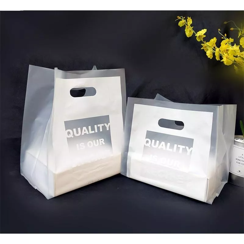 Amy烘焙網:50入/白色加厚雙層立體提袋/禮物包裝袋/烘焙點心提袋/塑膠手提袋