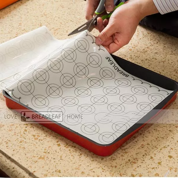 Amy烘焙網:BreadLeaf/耐高溫餅乾墊/厚烤盤布/可剪裁耐高溫馬卡龍墊/曲奇墊/烤箱烤盤多功能矽膠墊