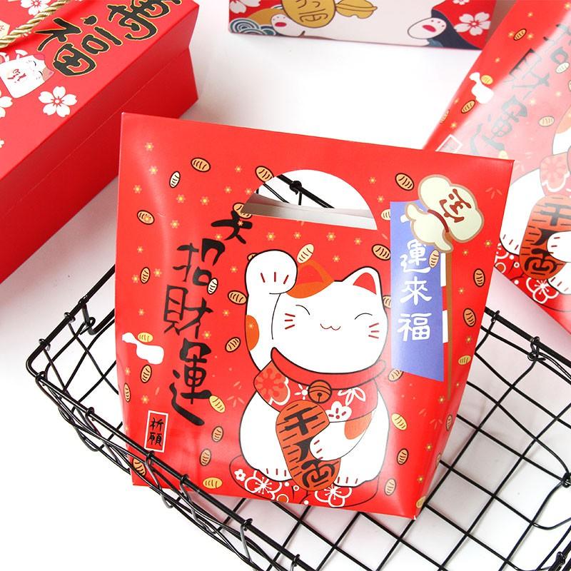 Amy烘焙網:大號5入/招財貓白卡紙禮盒提盒/糖果包裝提盒/雪花酥雪Q餅提盒/牛扎糖包裝盒