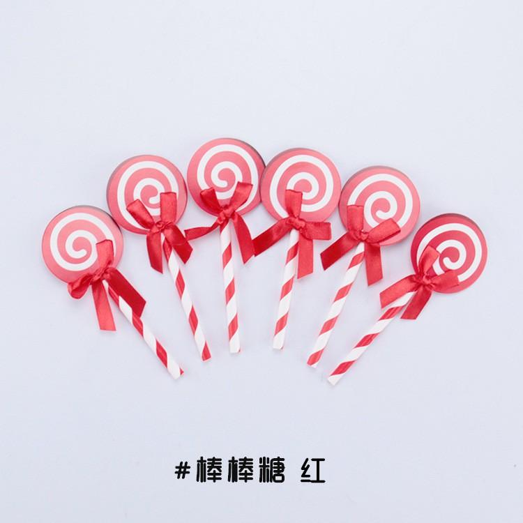 Amy烘焙網:蛋糕裝飾插牌 甜品台蛋糕裝飾 婚禮蛋糕 棒棒糖生日蛋糕插牌 插旗（6個/包）