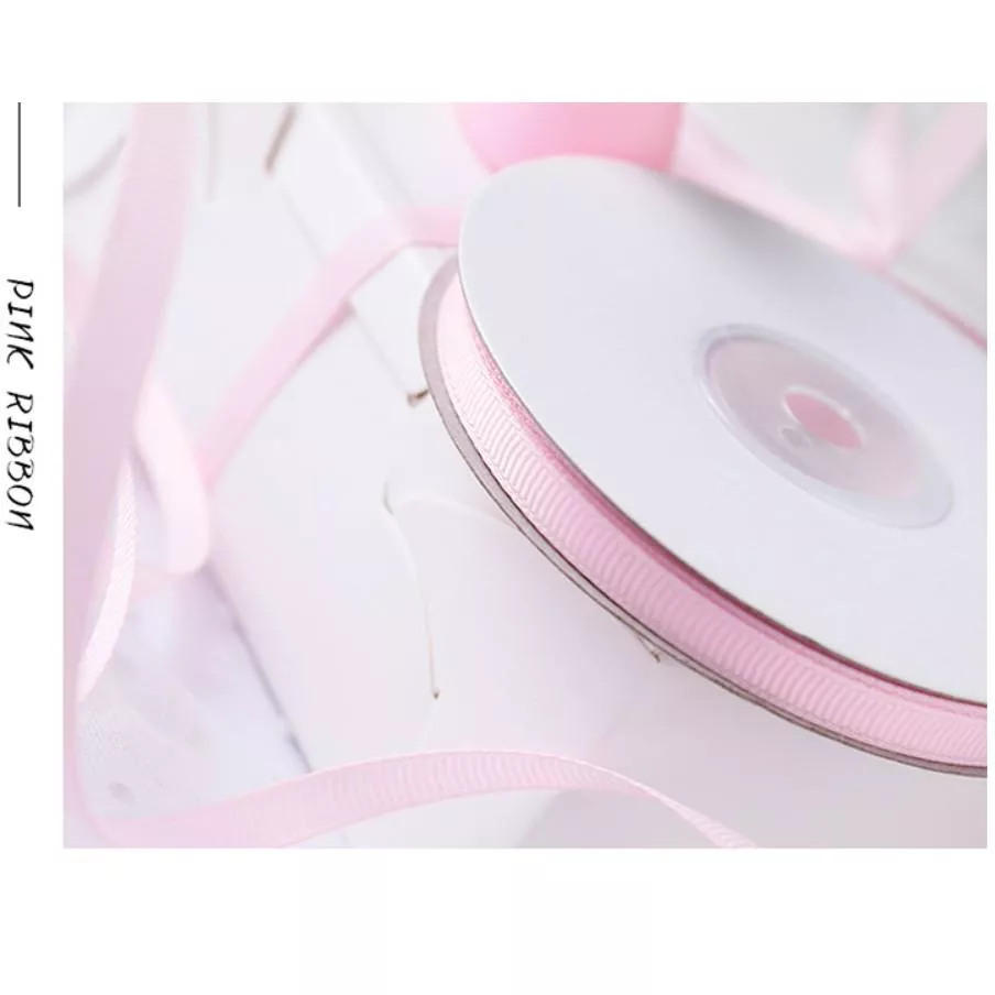 Amy烘焙網:粉色螺紋緞帶禮盒包裝裝飾/蝴蝶结彩帶/餅乾點心盒封口綁帶/螺紋緞帶