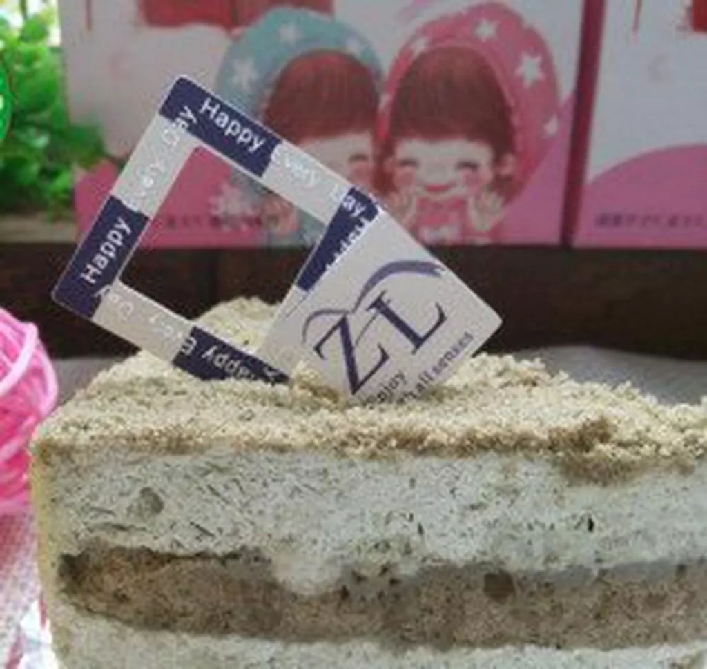 Amy烘焙網：藍白海洋風雙插卡   幕斯杯裝飾    蛋糕裝飾 50入