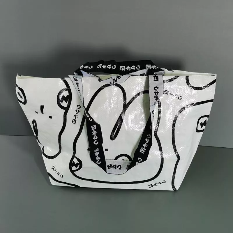 Amy烘焙網:日系簡約風長短雙手提防水購物袋/環保袋/大賣場購物袋/超市購物袋/衣物收納袋/搬家提袋