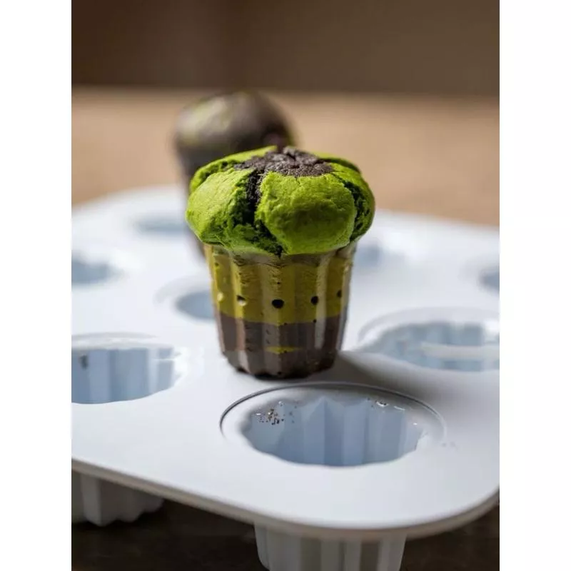 Amy烘焙網：BREADLEAF白色9連不沾可露麗模 天使之鈴慕斯磅蛋糕模/甜點模具/家用烘焙