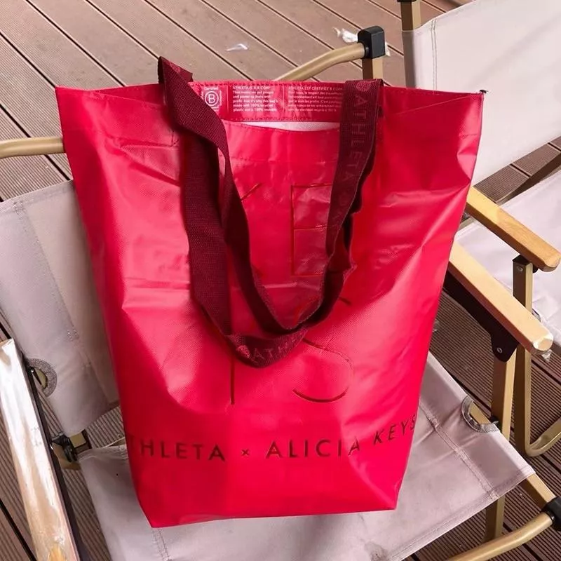 Amy烘焙網：外貿單紅色肩背環保購物袋/環保袋/購物袋/收納袋/超市採買