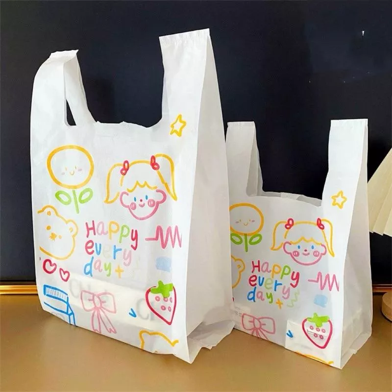 Amy烘焙網：50入卡通外帶背心提袋