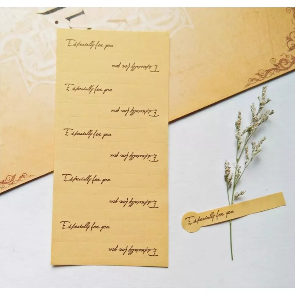 Amy烘焙網:3張60枚/韓版文清風牛皮色Especially for you禮品封口貼/瓶罐袋封口貼/烘焙裝飾貼紙/包