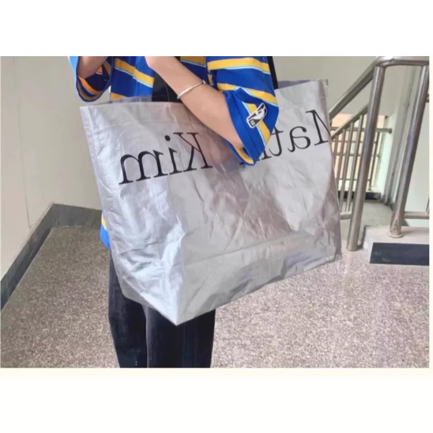 Amy烘焙網:大號銀色環保購物袋 /防水環保袋/購物袋/環保袋