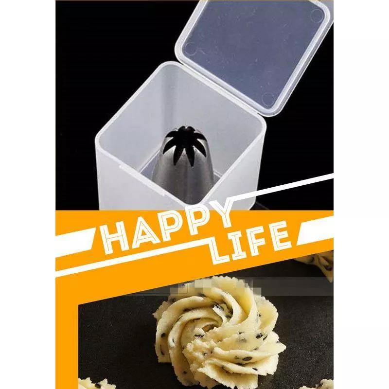 Amy烘焙團購網：８齒不鏽鋼奶油擠花嘴/花嘴手工餅/蛋糕裝飾花嘴