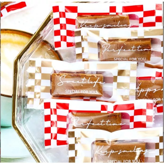 Amy烘焙網:9X4三款開窗牛扎糖封口袋/4合一太妃糖封口袋/糖果封口袋/焦糖牛奶糖包裝袋