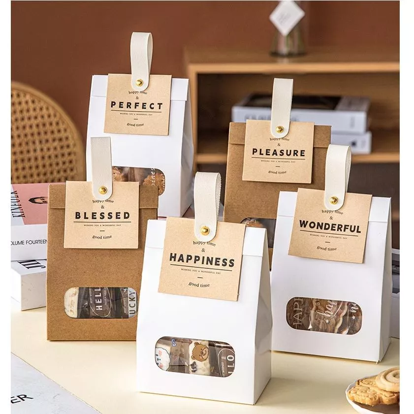 Amy烘焙網:10套入手提開窗包裝盒/雪Q餅牛扎糖包裝盒/手工餅乾包裝盒/糖果包裝盒