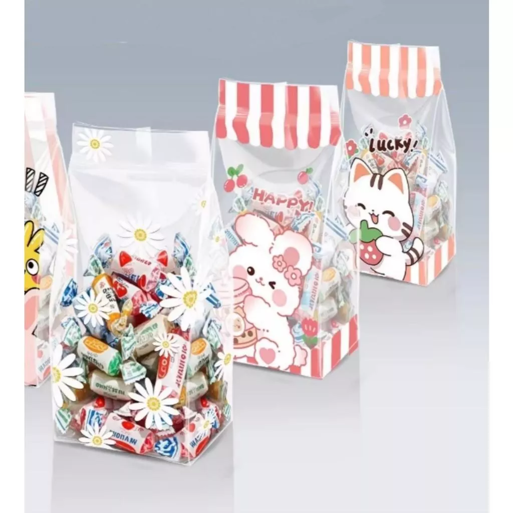 Amy烘焙網:50入/可愛卡通立體側寬封口袋/糖果包裝袋/手工餅乾封口袋/雪Q餅封口袋