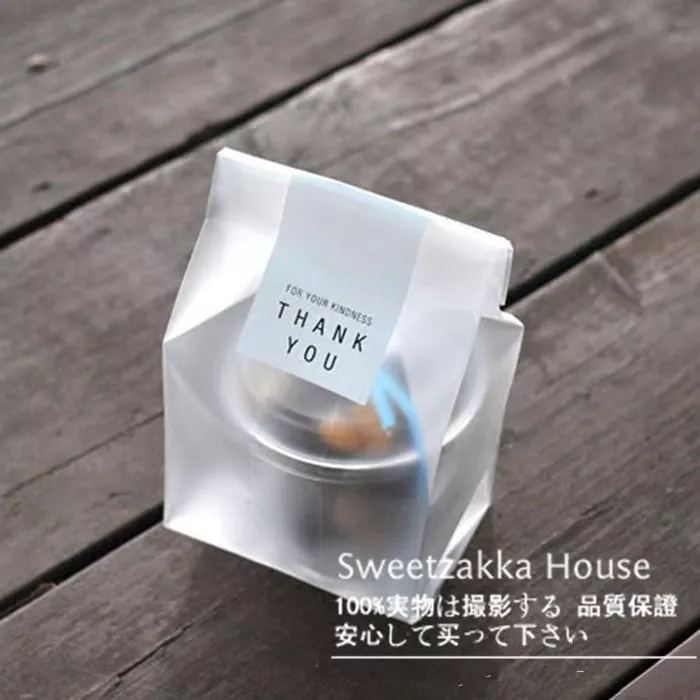 Amy烘焙網:50入日式霧面磨砂/透明/長型立體側寬包装袋/烘焙包裝袋/布丁幕斯杯包装袋/婚禮小物包裝袋