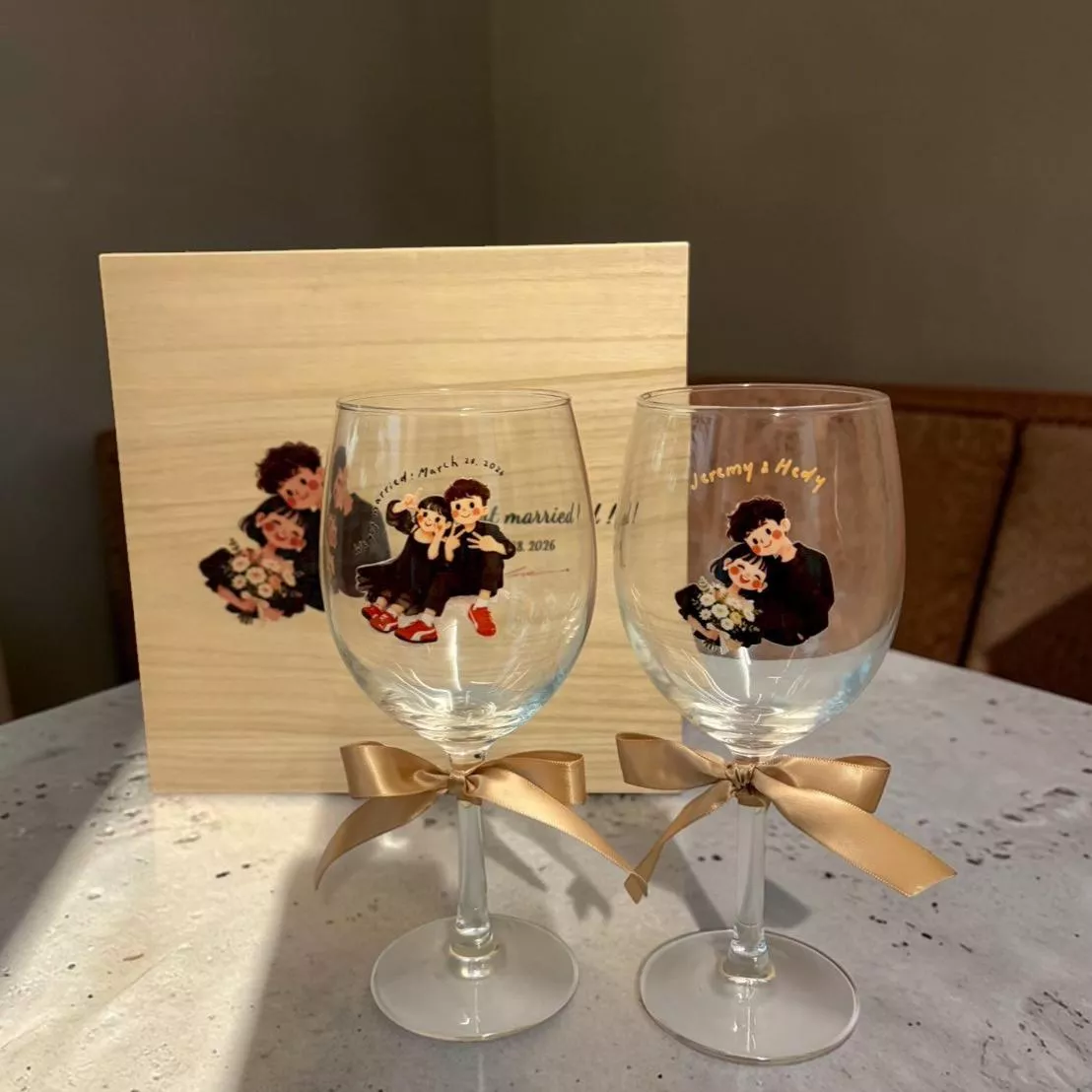 客製化紅酒杯對杯禮盒 質感結婚禮物刻字紅酒杯 新人禮物 入厝禮