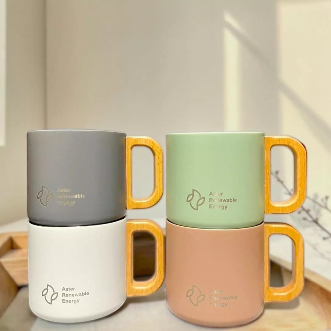 客製露營手把杯 刻字露營杯 木柄露營杯 手把鋼杯 4色售 300ml 客製化杯子