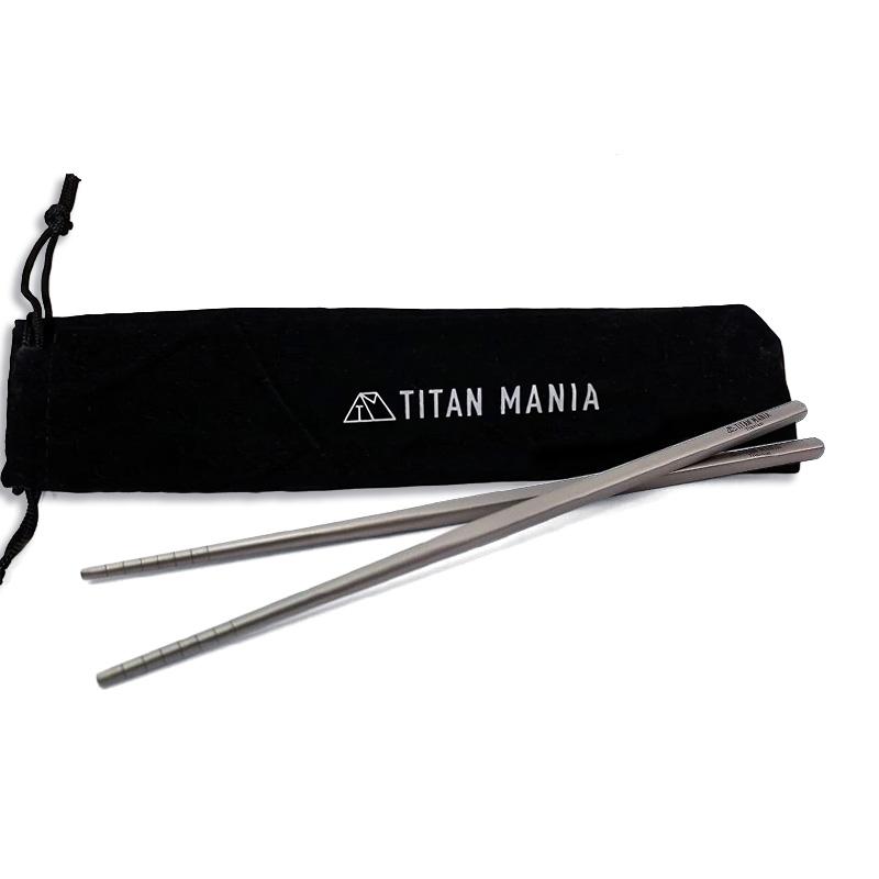 TITAN MANIA 鈦製 筷子 鈦製筷 露營餐具 附收納袋