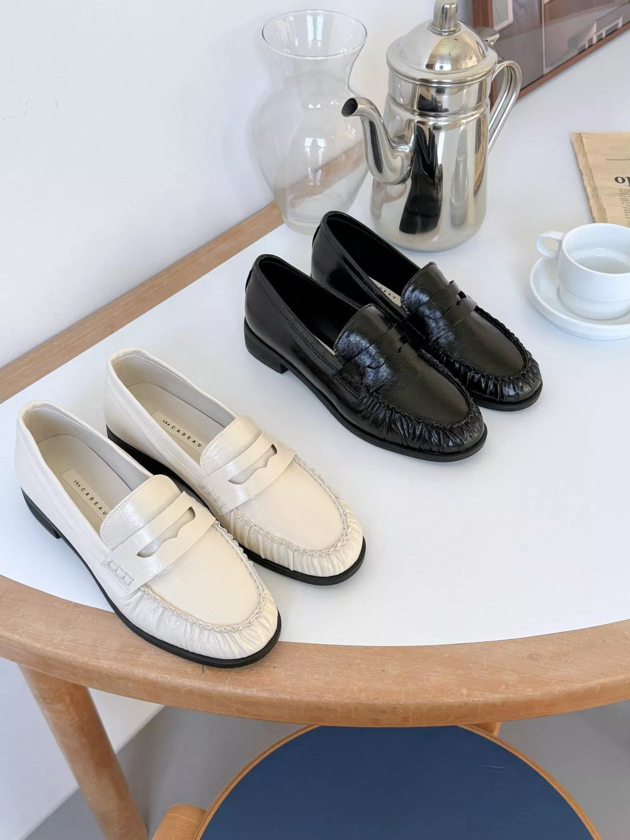 經典款褶皺圓頭樂福鞋 #2397