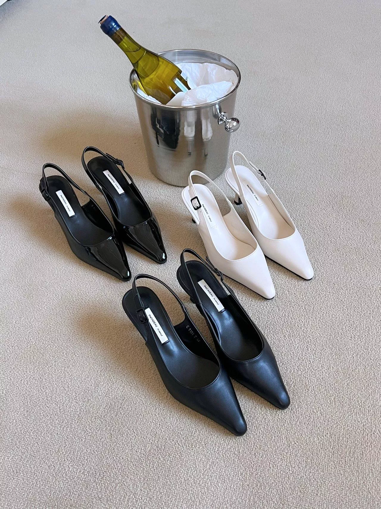 基本款皮帶釦尖頭鞋(7cm) #9101