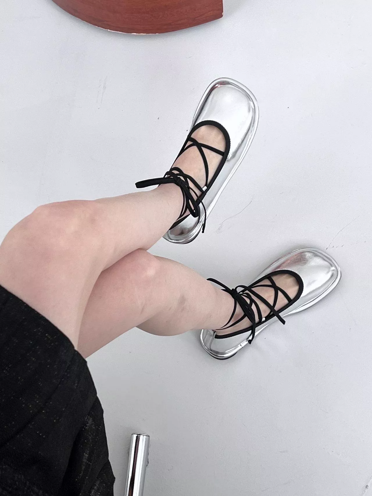 交叉繫帶芭蕾舞平底鞋 #1191