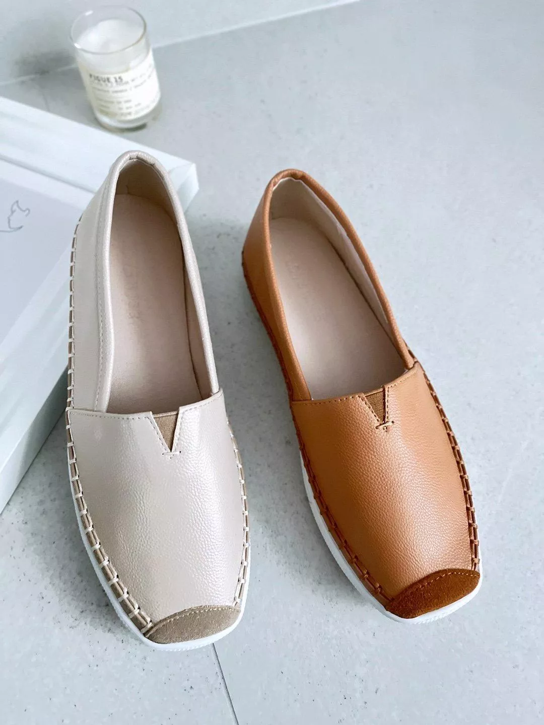 舒適軟墊三角區鬆緊帶懶人鞋 #330