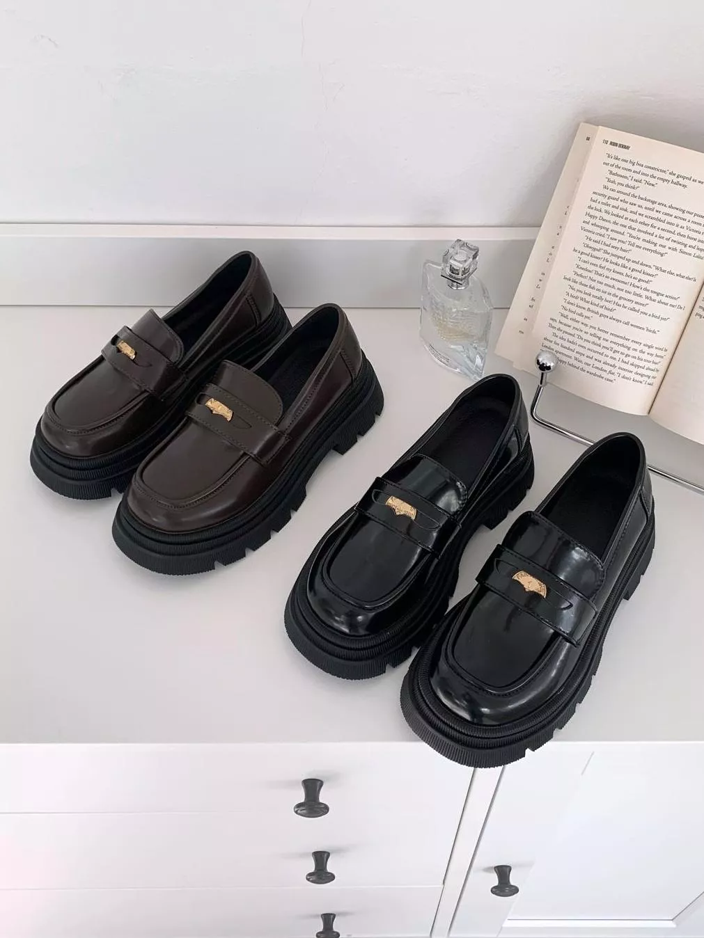 硬幣裝飾鬆軟厚底樂福鞋 #311