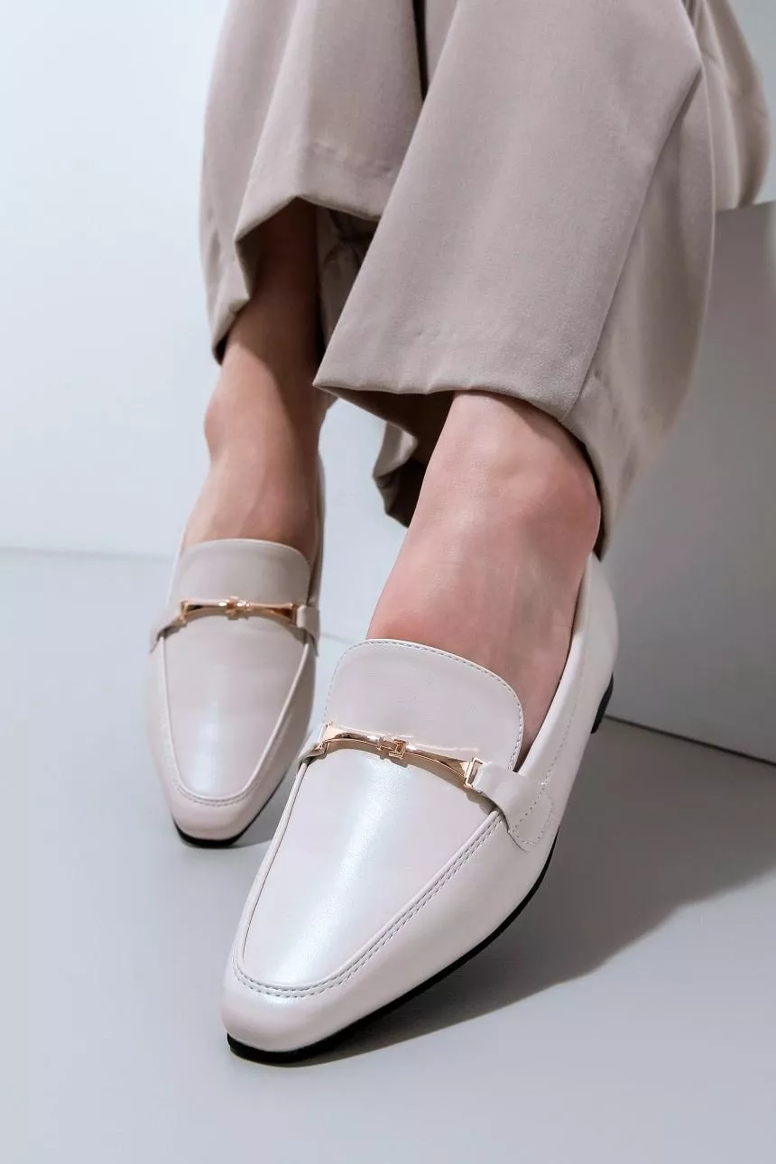 小眾質感金釦條樂福鞋 #1042