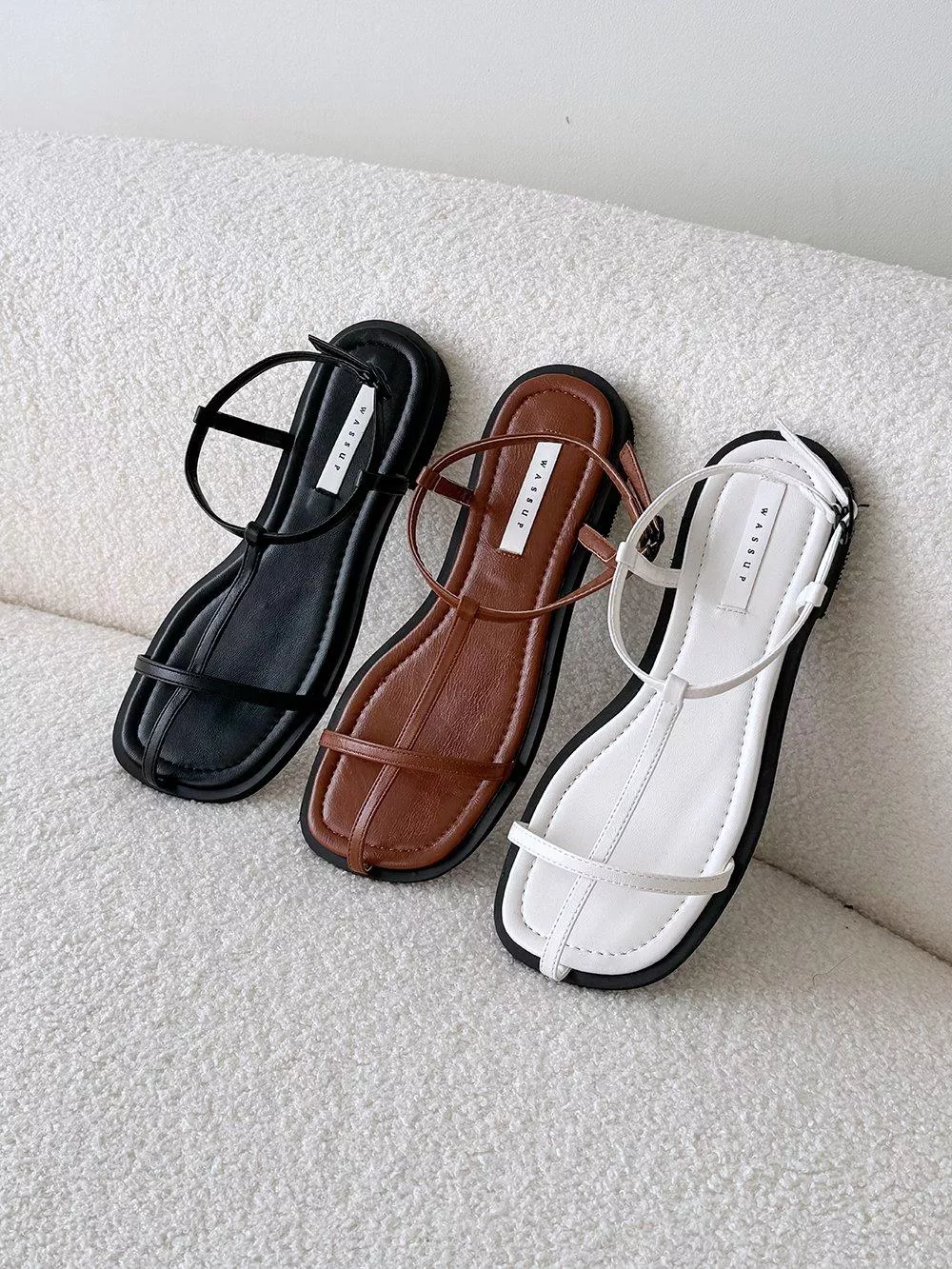 簡單線條方頭涼鞋 #2164