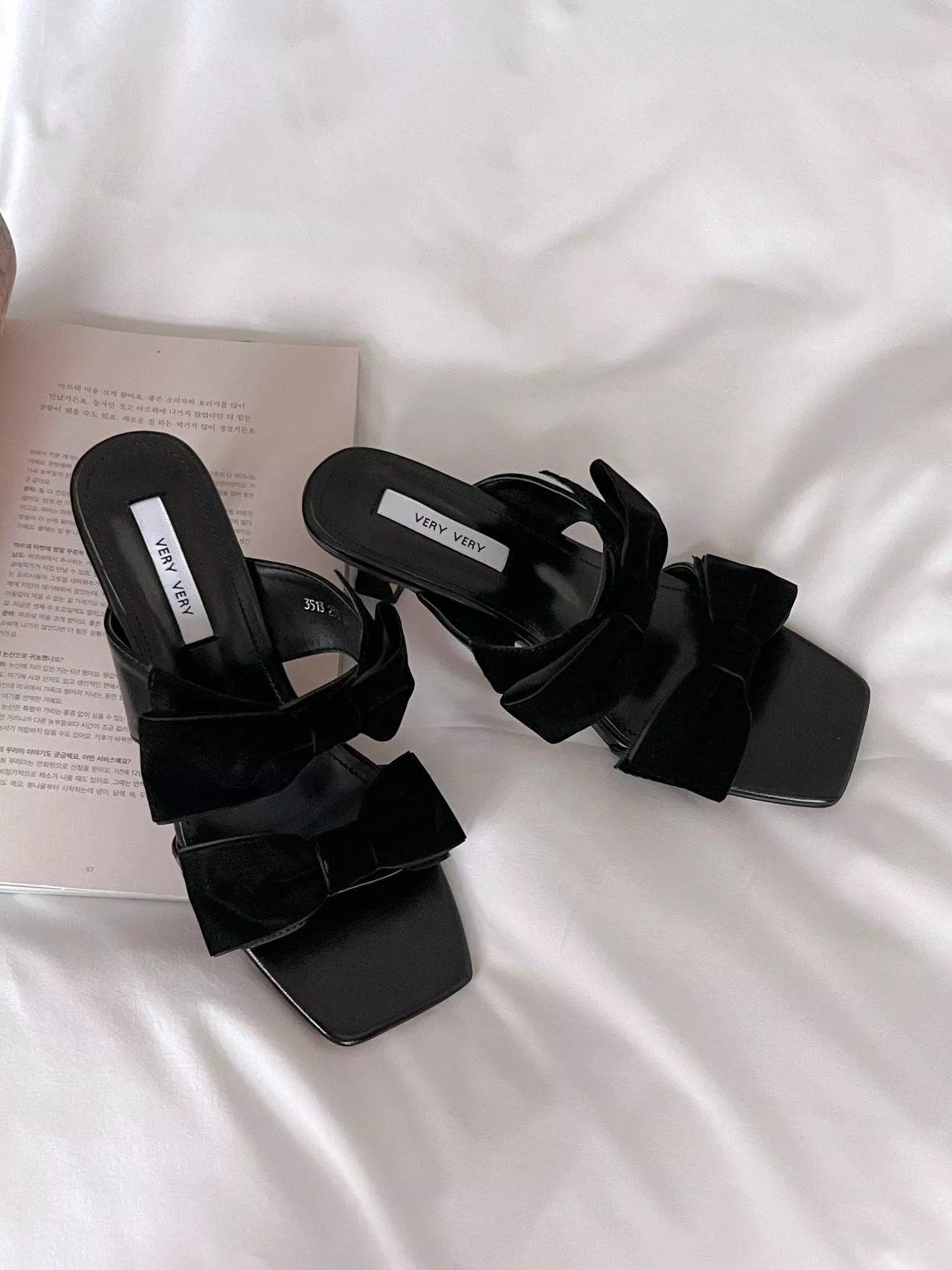 大蝴蝶結方頭拖鞋 #3513