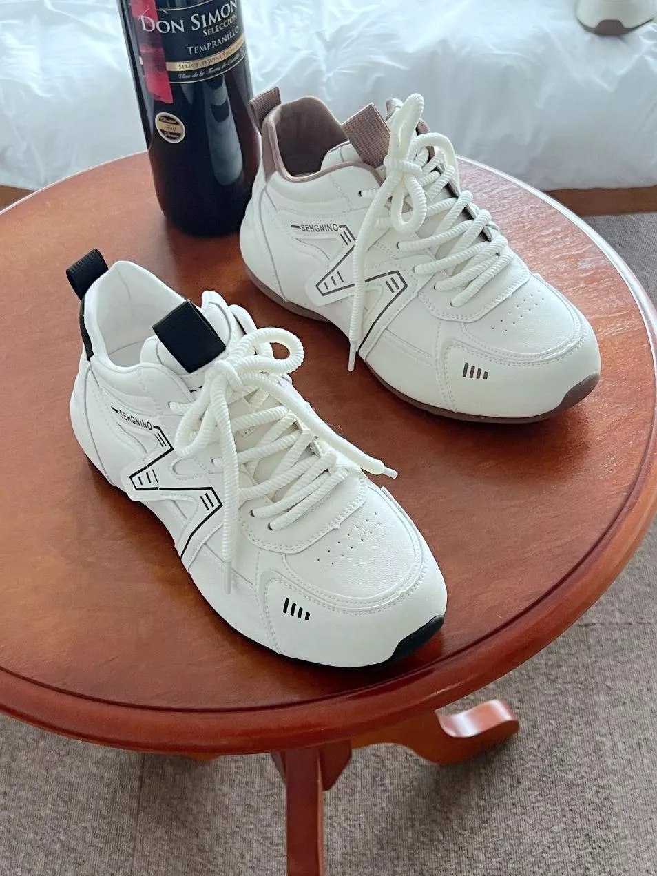 配色點綴內增高牛皮老爹鞋 #8911