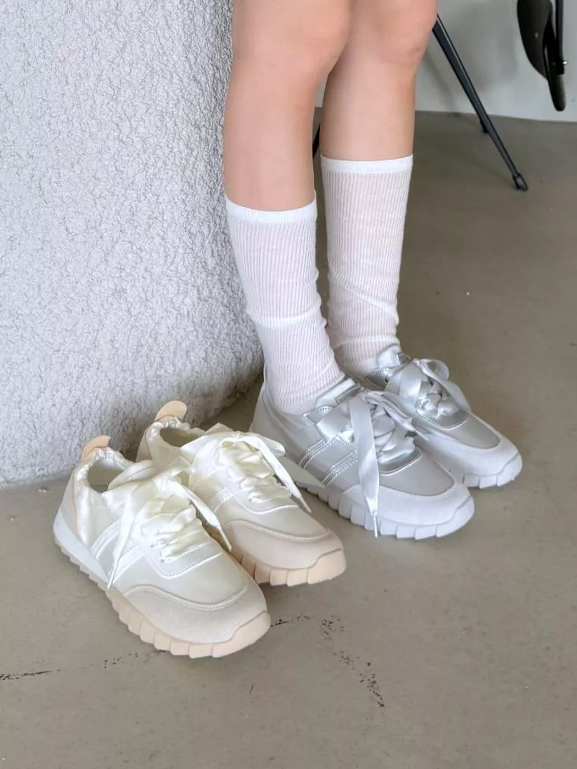 甜美絲綢緞帶休閒鞋 #0090