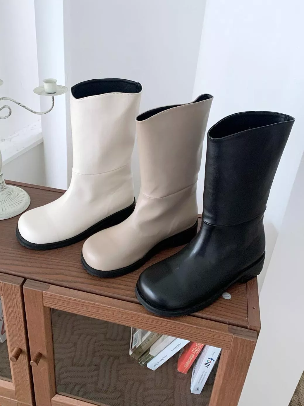 韓國空運🇰🇷｜🍂秋冬必備 圓頭日常中筒靴💫 修飾腿型百搭靴款 #277