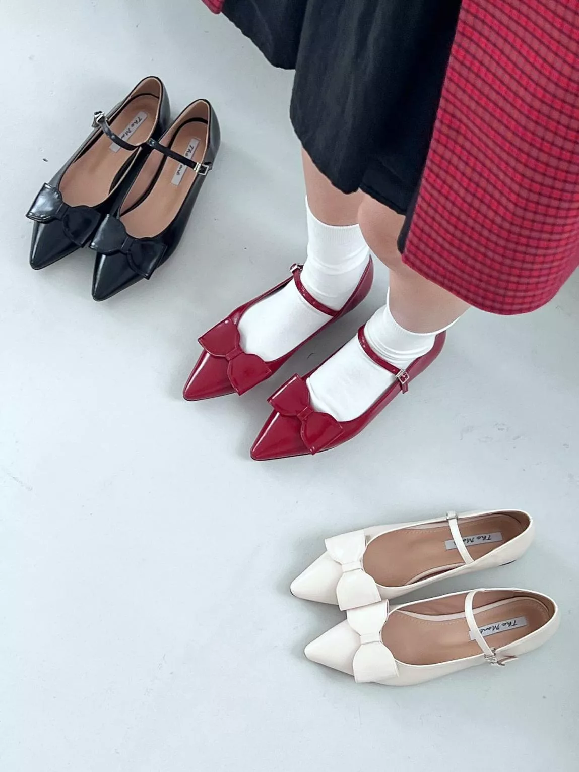 甜美蝴蝶結尖頭瑪莉珍鞋 #1306