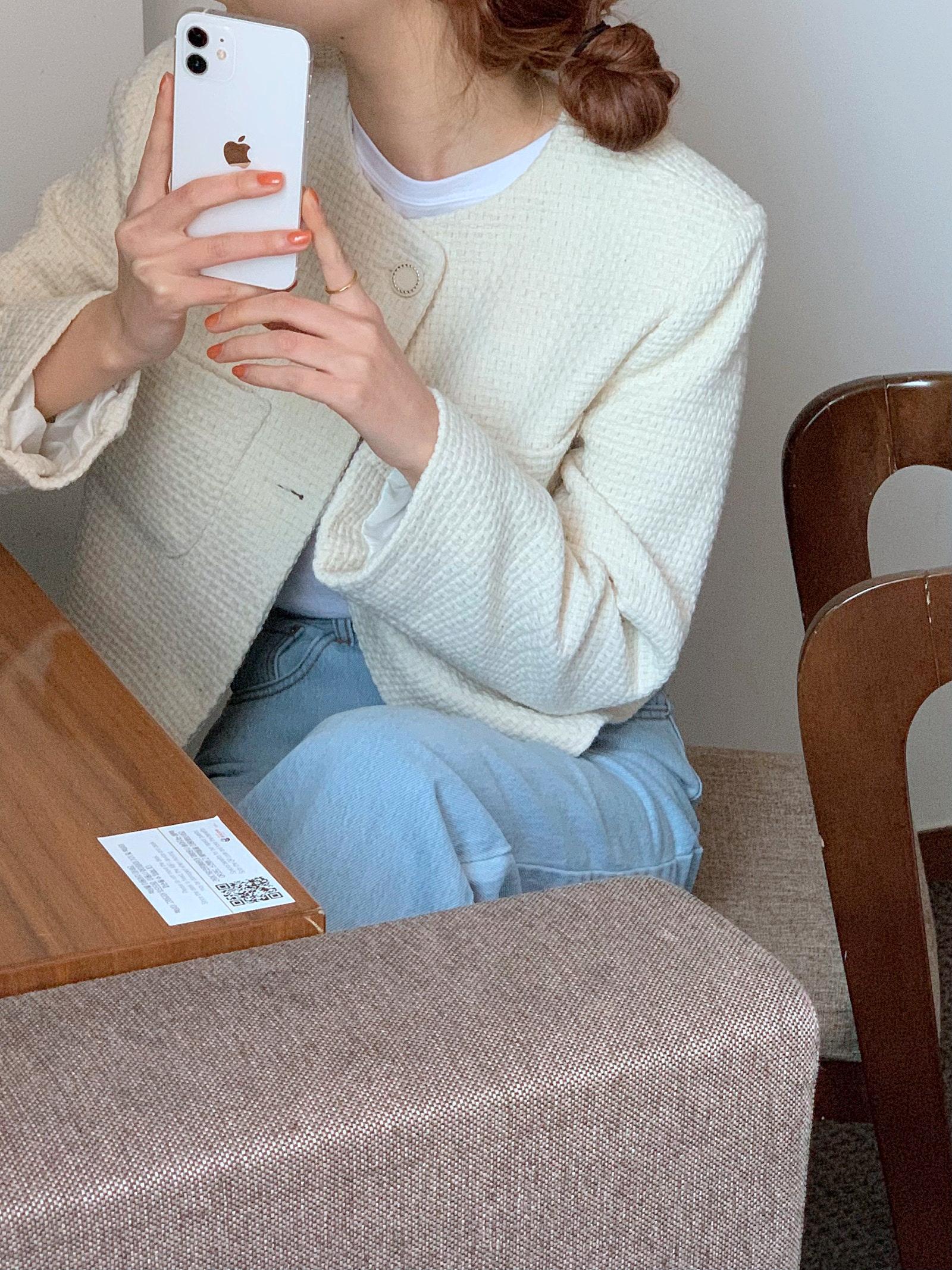 優雅雙口袋15%羊毛外套 #S94037667