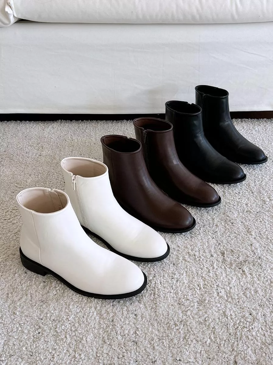 顯瘦感舒適低跟短靴 #7021