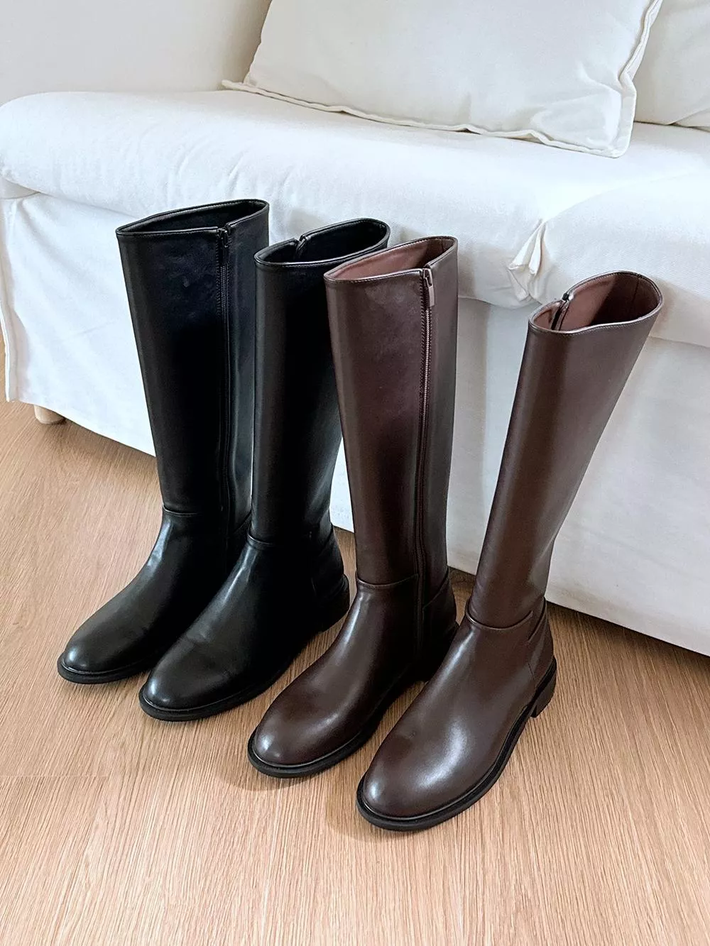 韓國空運🇰🇷｜【顯瘦必備】👢 寬筒彈性長靴✨舒適氣墊低跟 大腿顯瘦不緊繃 #1486