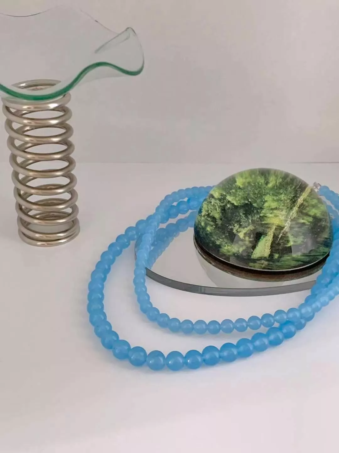 清澈海藍珠子項鍊 #N063