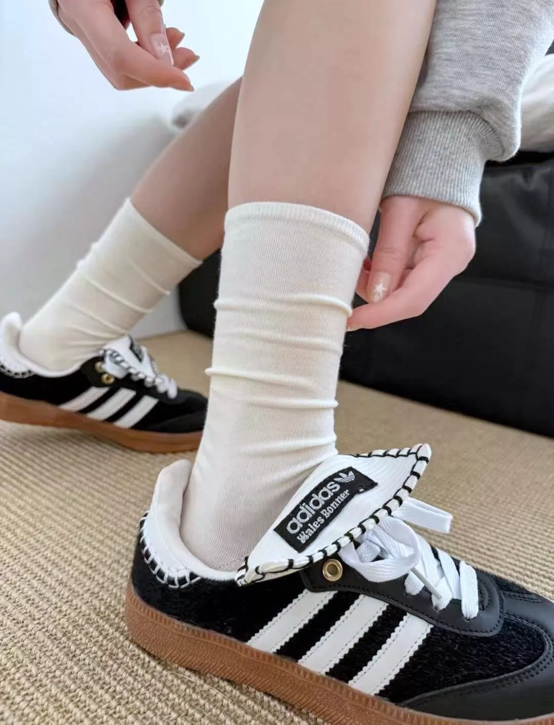 🌵素色堆堆襪 鞋子搭配