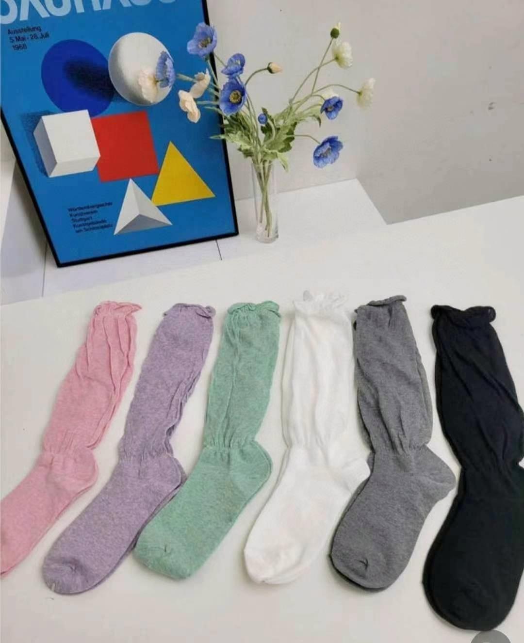 🌵春天經典色 可疊穿捲邊推推襪 鞋子搭配