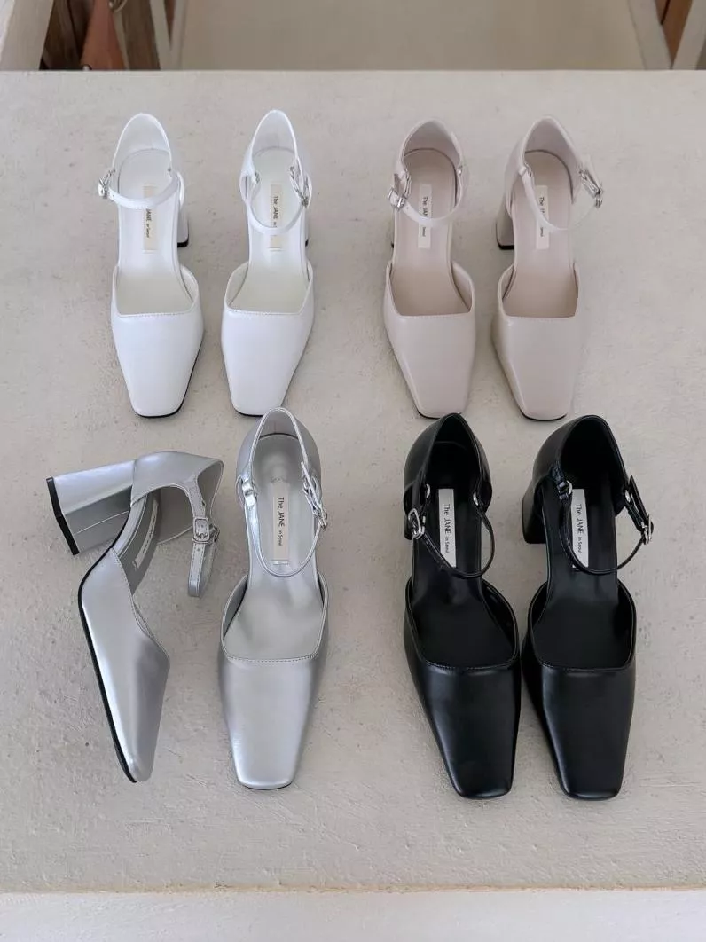 美腳修飾繞踝皮帶釦瑪莉珍高跟鞋 #3382