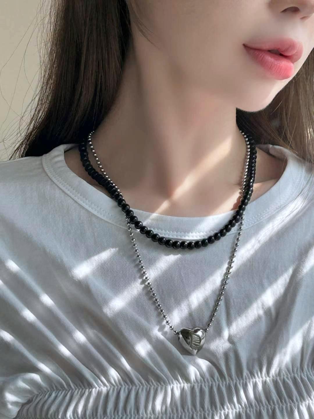 黑色串珠項鍊 #N036
