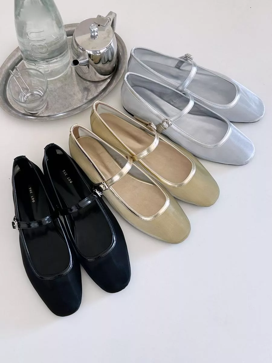 光澤感透膚瑪莉珍鞋 #1172