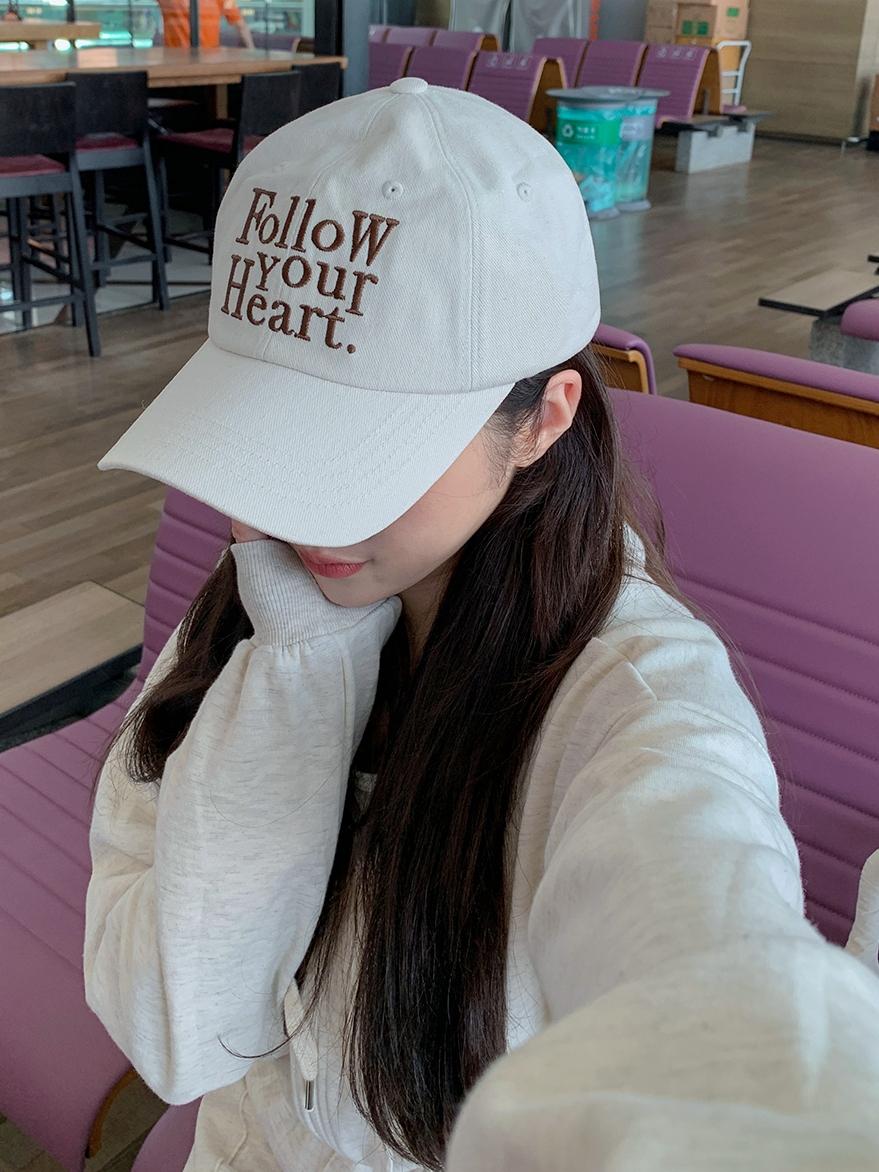 Follow Your Heart.英字刺繡棒球帽 #96491344